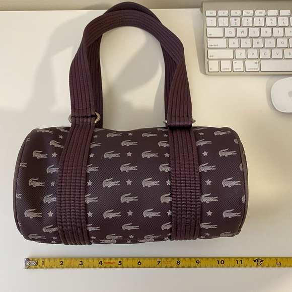 LACOSTE Rare Lacoste Print Medium Roll Bag, PURPLE - Picture 6 of 7